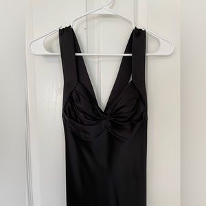 Calvin Klein 4P long black cross-back dress